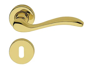 ONDA - Classic style brass door handle on rose with lock _ LINEA CALI'